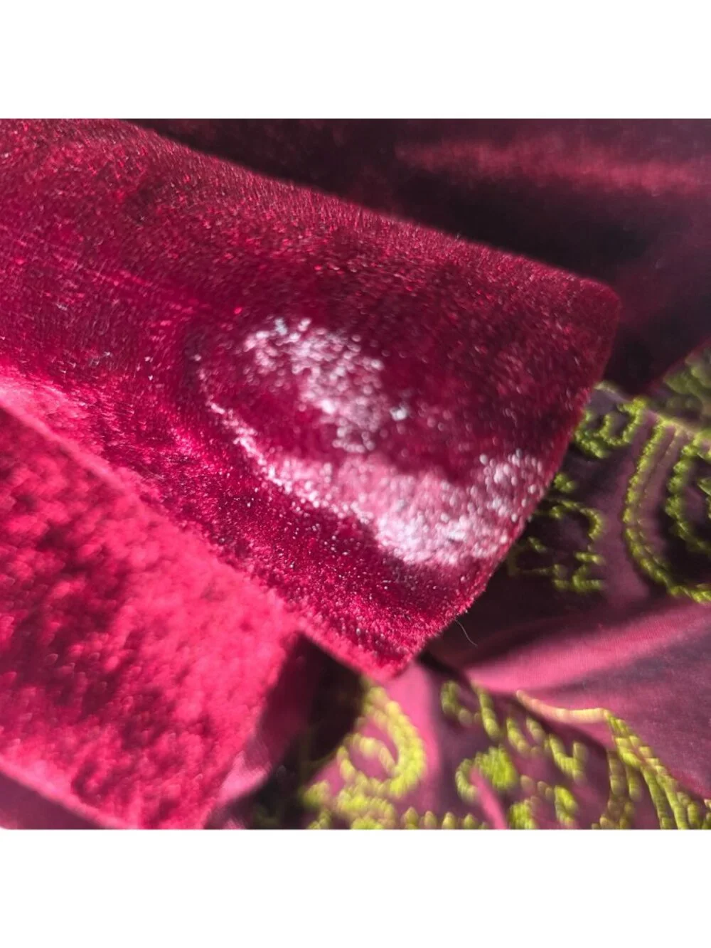 Set Of 4 stockings red Gold  embroidered Christmas Velvet Cuffs Paisley Design